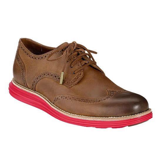 Cole Haan LunarGrand Wingtip Almond/Red Outlet Coupons