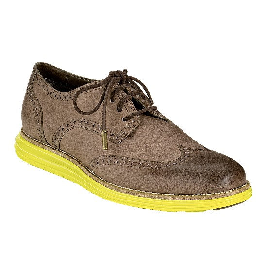 Cole Haan LunarGrand Wingtip Grey/Green Outlet Coupons