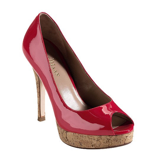 Cole Haan Mariela Air Open Toe Pump Tango Red Patent/Cork Outlet Coupons