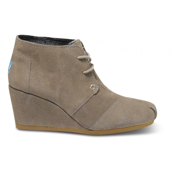 Toms Taupe Suede Women Desert Wedges Outlet Coupons